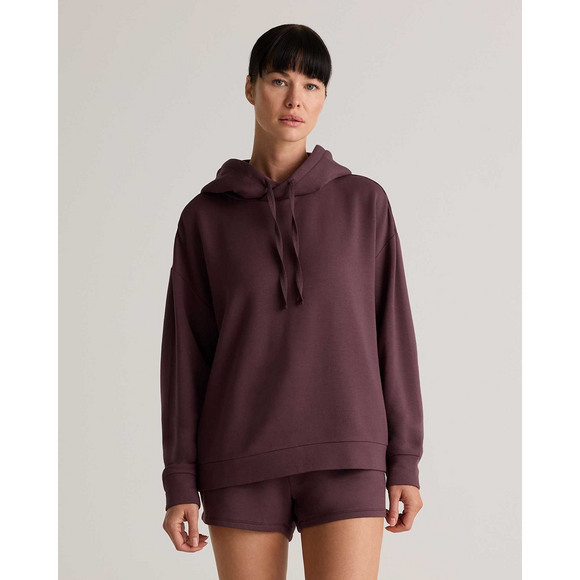 Quince Tops - Quince SuperSoft Fleece Pullover Hoodie in Brown